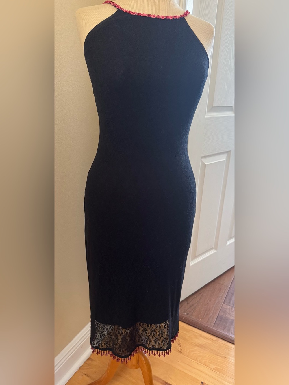 Betsey Johnson rare vintage Black Sleek Maxi Dress